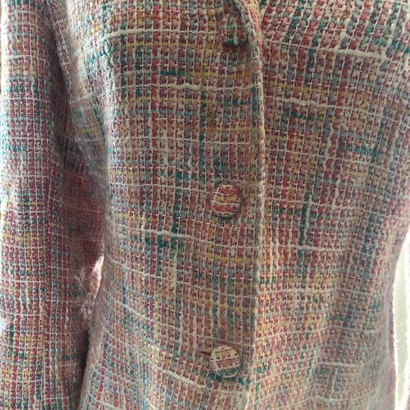 Grace Elements tweed pink white blue blazer. Rare find so in trend. - Picture 6 of 6